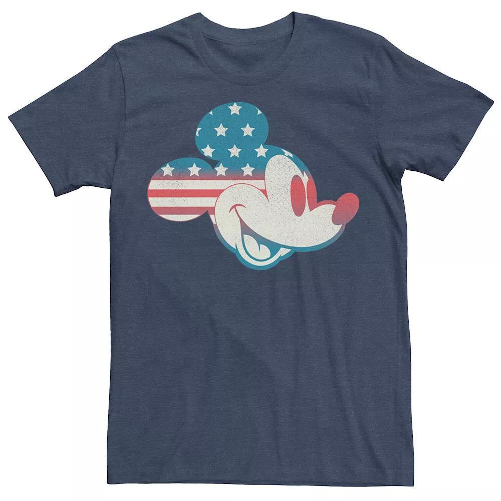 Disney's Mickey & Friends Mickey Men's American Flag Fill Tee, Size: Large, Black Product Image