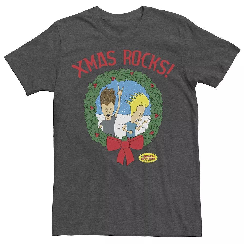 Men's Beavis and Butthead Christmas Costumes Graphic Tee, Size: 3XL, Grey Heather Product Image