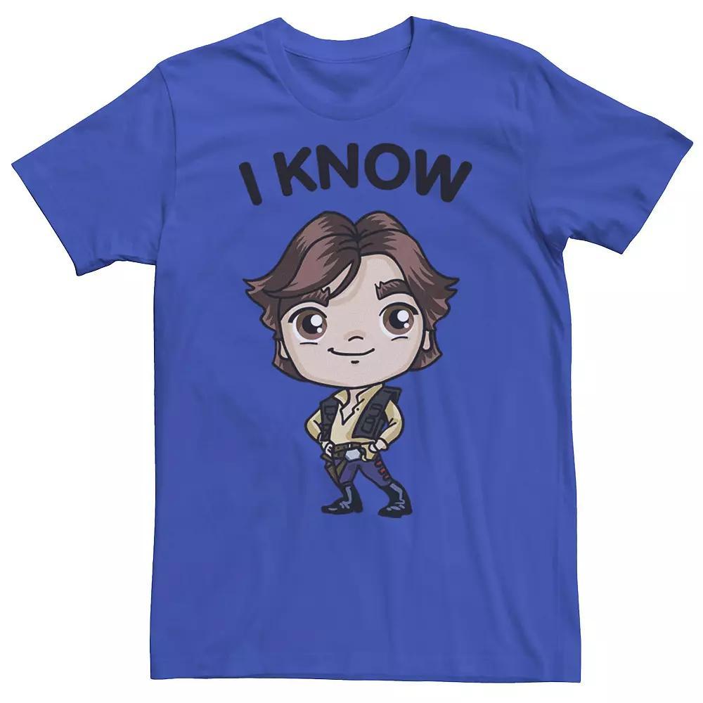 Men's Star Wars Han Solo Cartoon "I Know" Graphic Tee, Size: XL, Royal Product Image