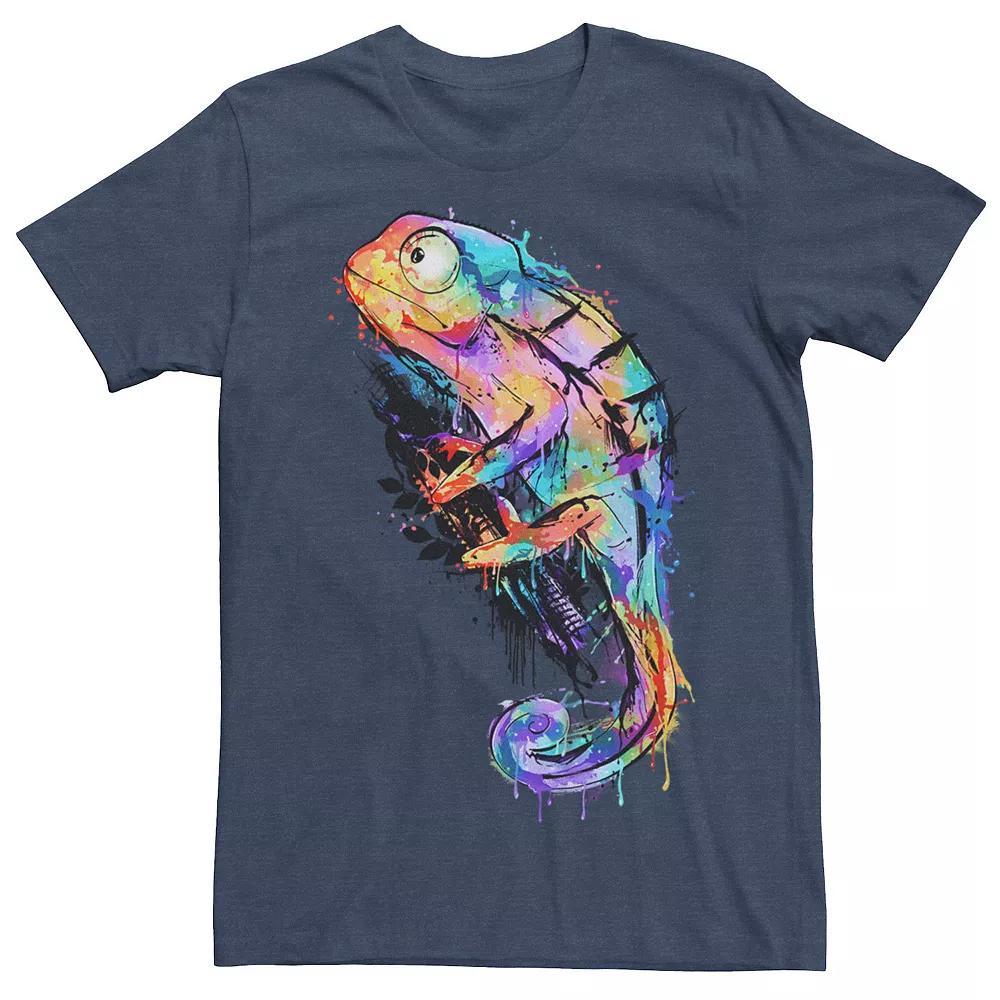 Mens Chameleon Paint Splatter Graphic Tee Navy Grey Product Image