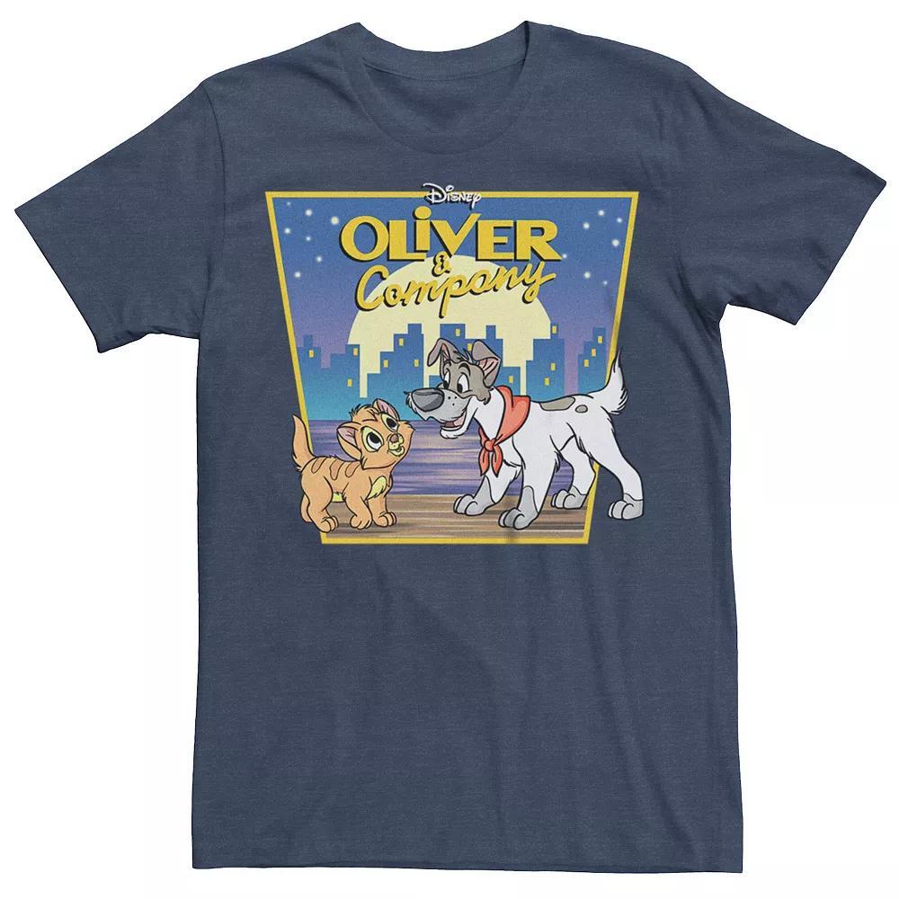 Disney's Oliver & Company Dodger Men's Best Friends Graphic Tee, Size: XS, Navy Grey Product Image
