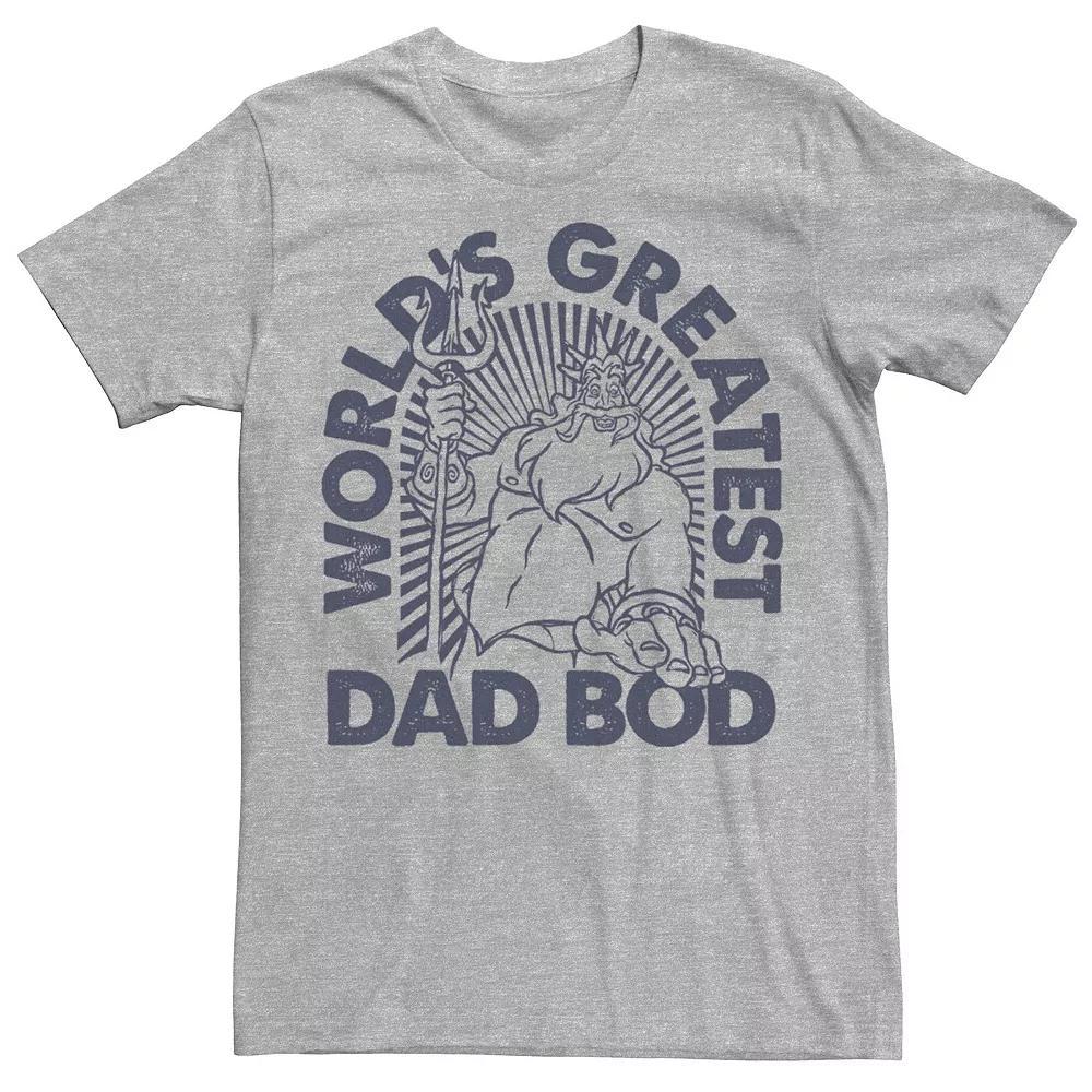 Disney's The Little Mermaid King Triton Men's World's Greatest Dad Tee, Size: Medium, Athletic Grey Product Image