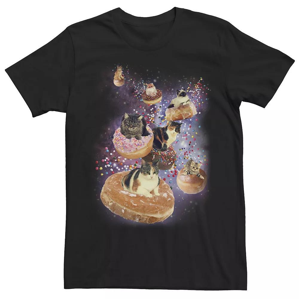 Men's Space Donut Cats Flight Graphic Tee, Size: 3XL, Black Product Image