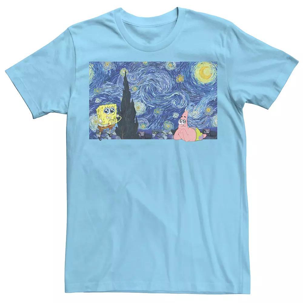Men's SpongeBob SquarePants Starry Night Tee, Size: Small, Light Blue Product Image