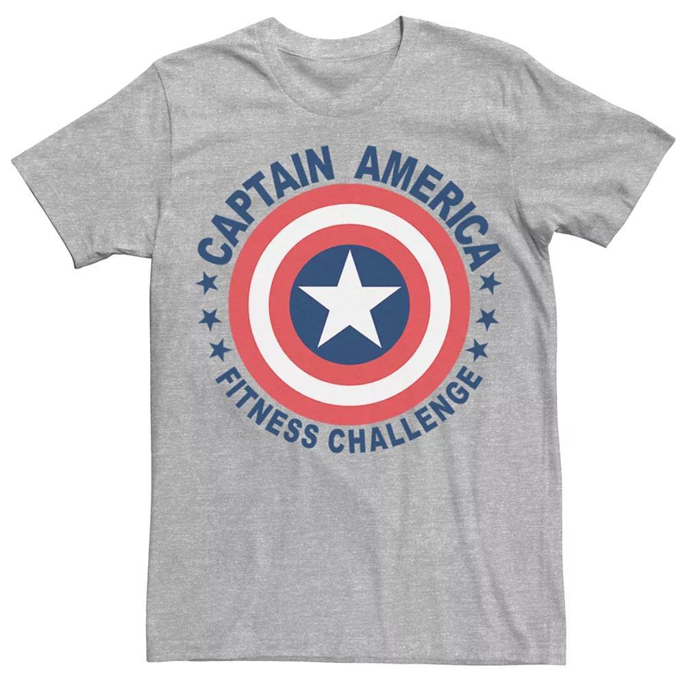 Men's Marvel Captain America Fitness Challenge Graphic Tee, Size: Large, Athletic Grey Product Image