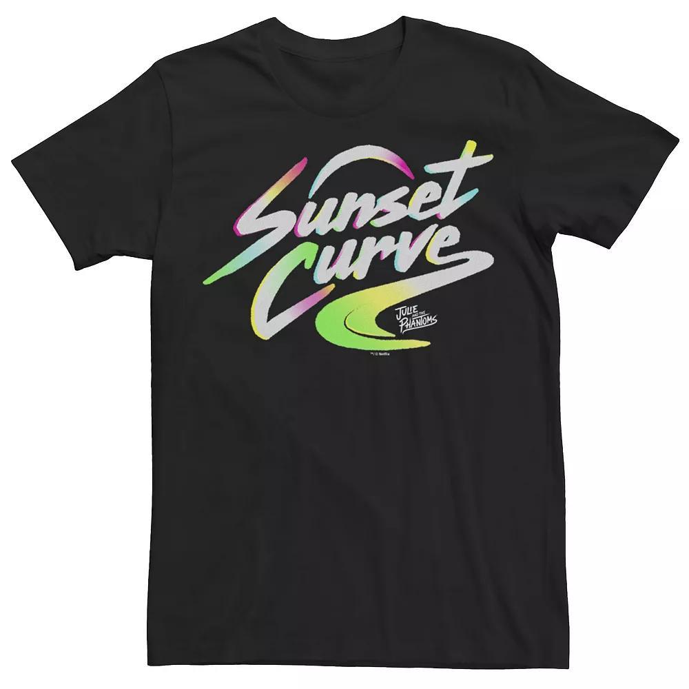 Men's Julie And The Phantoms Sunset Curve Logo Tee, Size: Large, Black Product Image