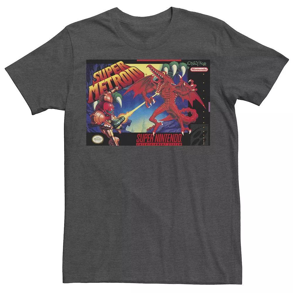 Men's Nintendo Super Metroid Classic Box Art Tee, Size: Large, Grey Heather Product Image