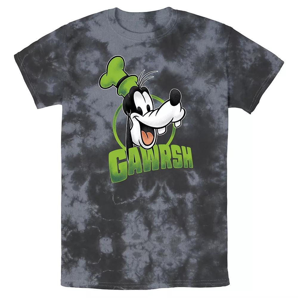 Men's Disney Mickey And Friends Goofy Gawrsh Portrait Bomabrd Wash Tee, Size: Small, Black Grey Product Image