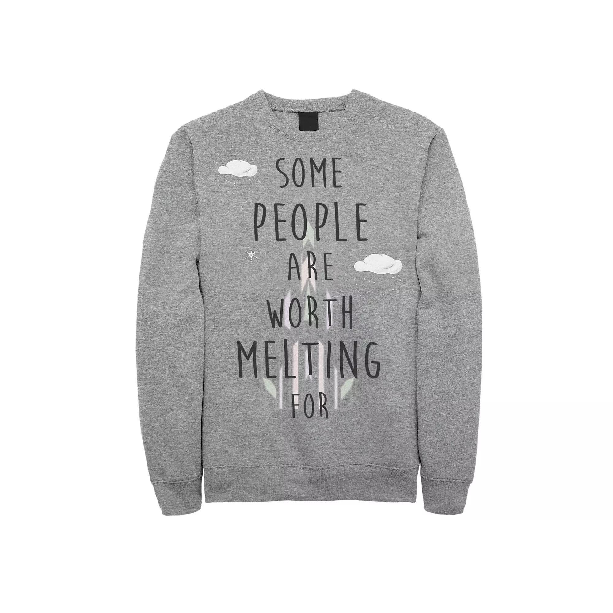 Mens Disneys Frozen Worth Melting For Sweatshirt Athletic Grey Product Image