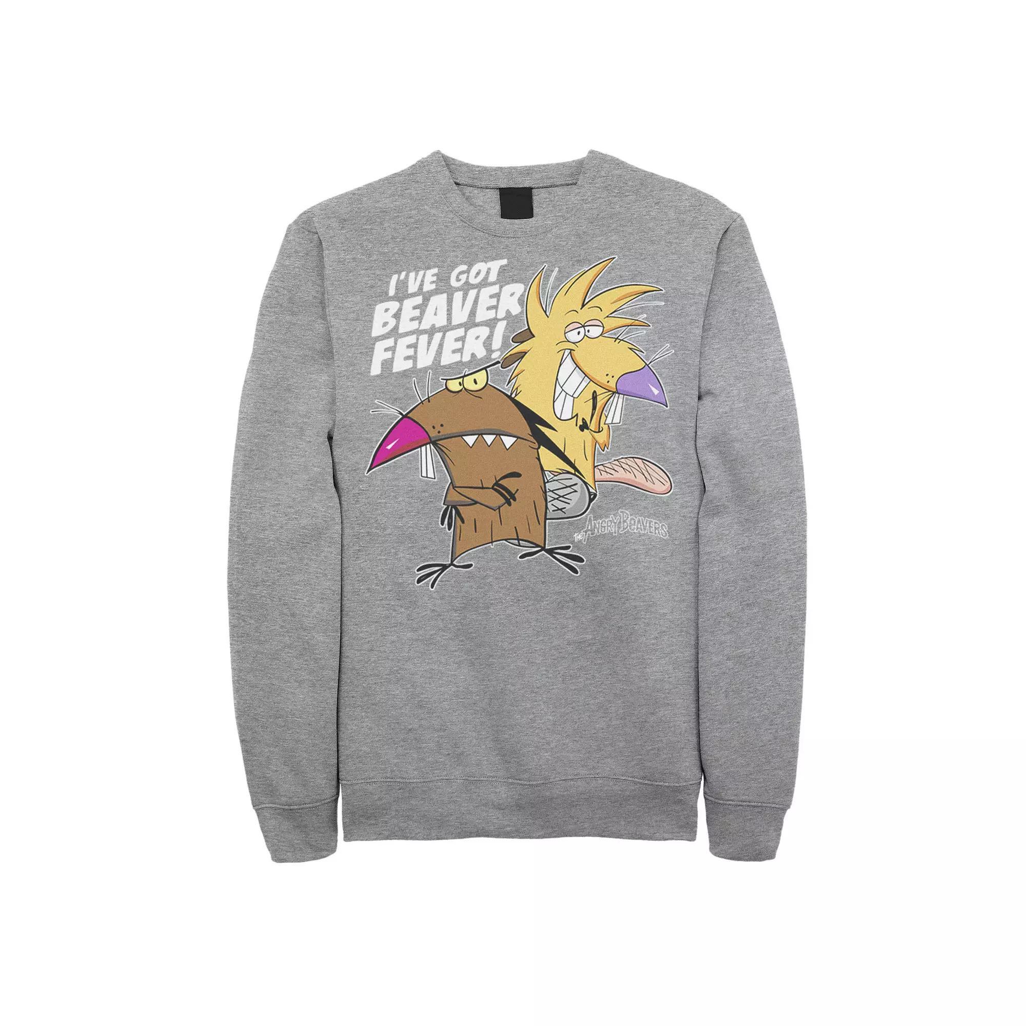 Men's Nickelodeon Angry Beavers Daggett & Norbert Feverish Fleece, Size: 3XL, Athletic Grey Product Image