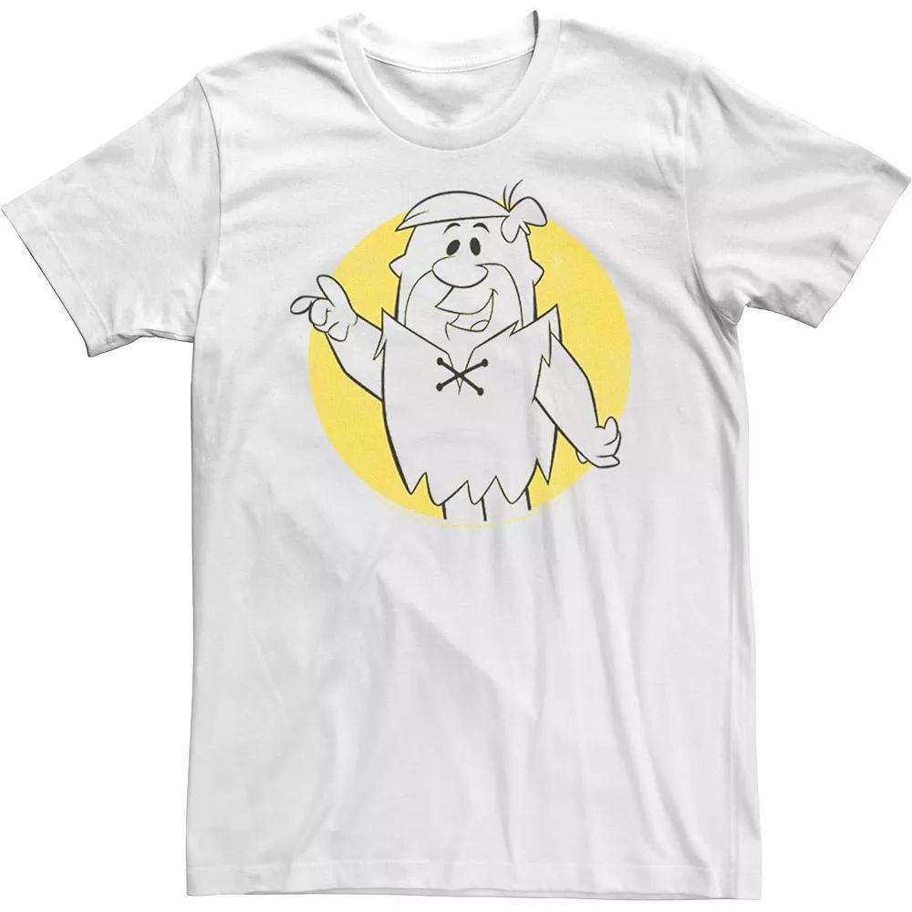 Men's The Flintstones Barney Circle Portrait Tee, Size: 3XL, White Product Image