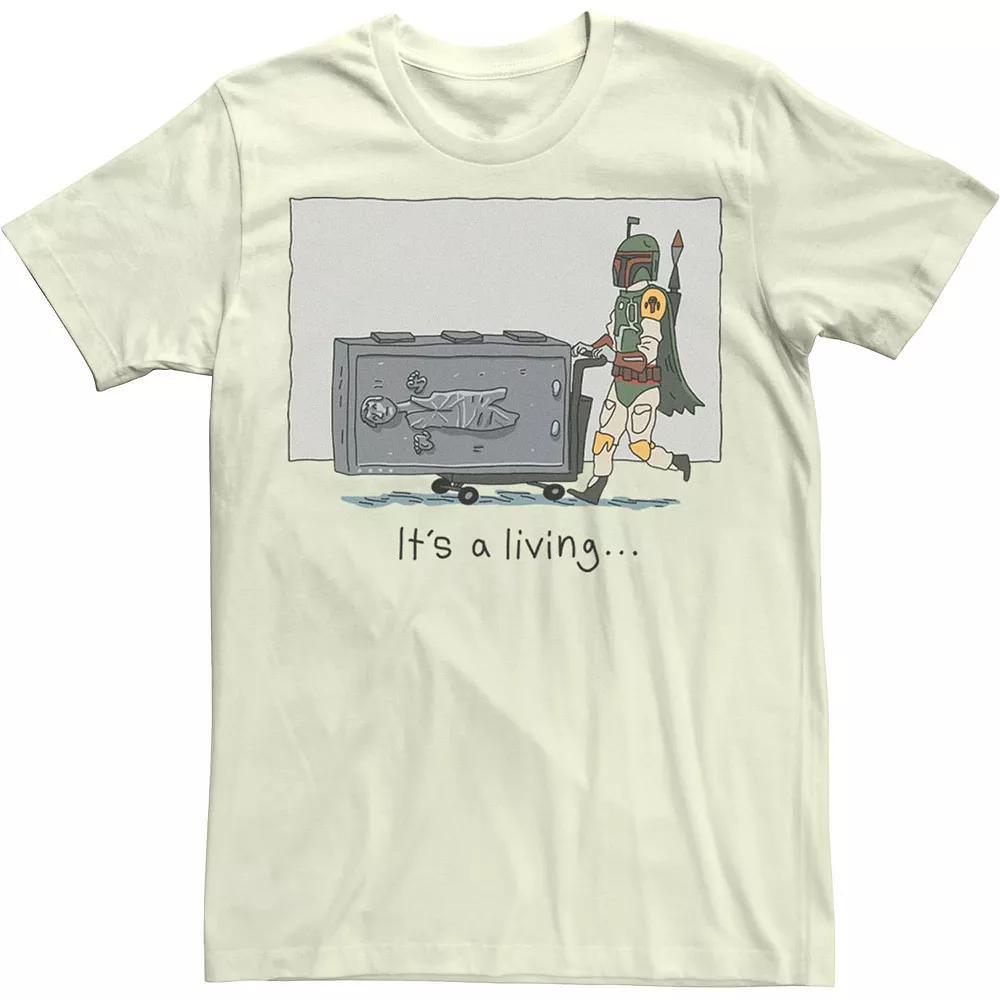 Men's Star Wars Boba Fett It's A Living Doodle Tee, Size: Medium, Natural Product Image