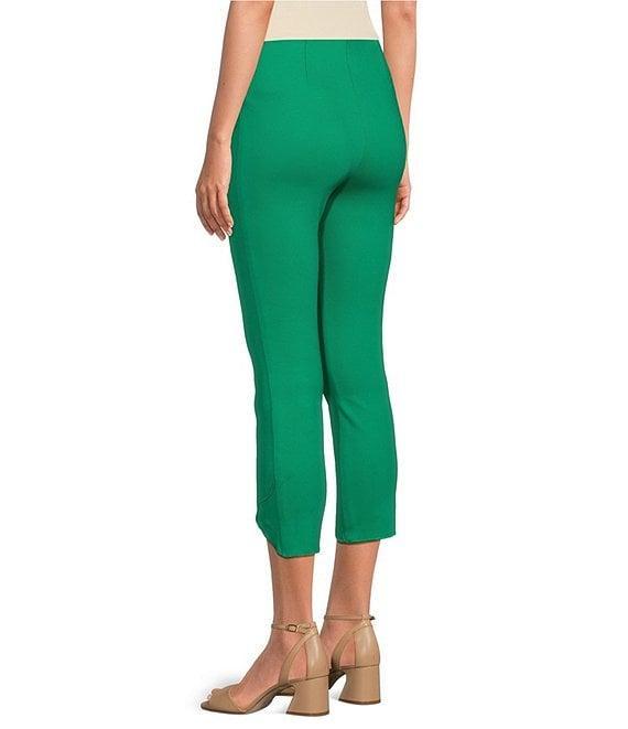 Slim Factor by Investments Ponte Knit No Waist Scallop Hem Capri Pull-On Pants Product Image