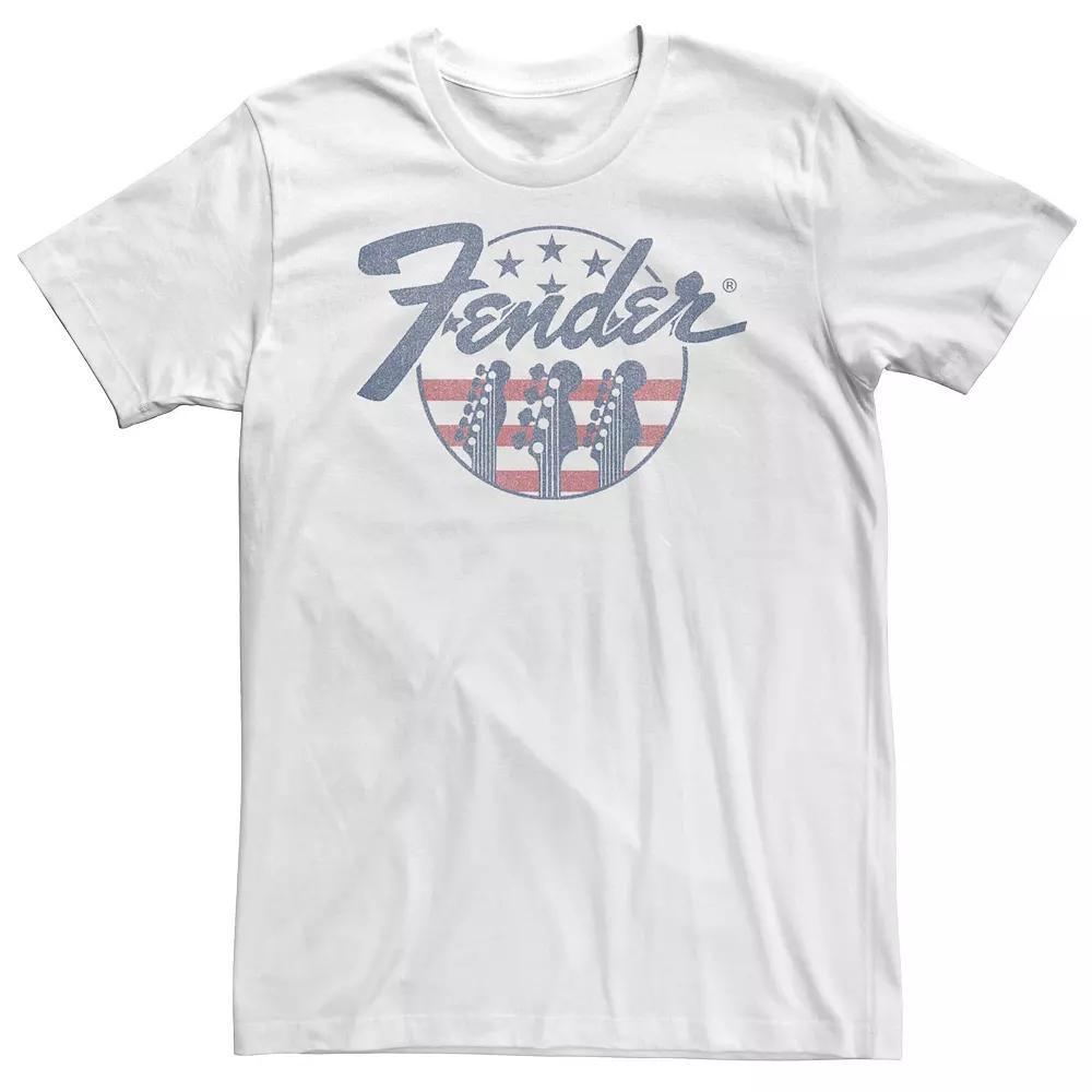 Big & Tall Fender Guitars & Stripes Circle Logo Tee, Men's, Size: 4XLT, White Product Image