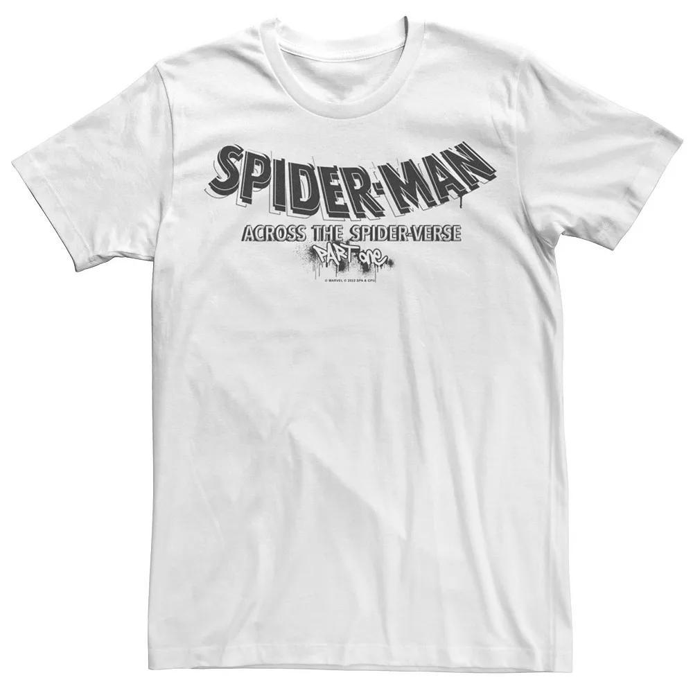 Men's Spider-Man: Across The Spider-Verse Part One Title Graphic Tee, Size: XS, White Product Image