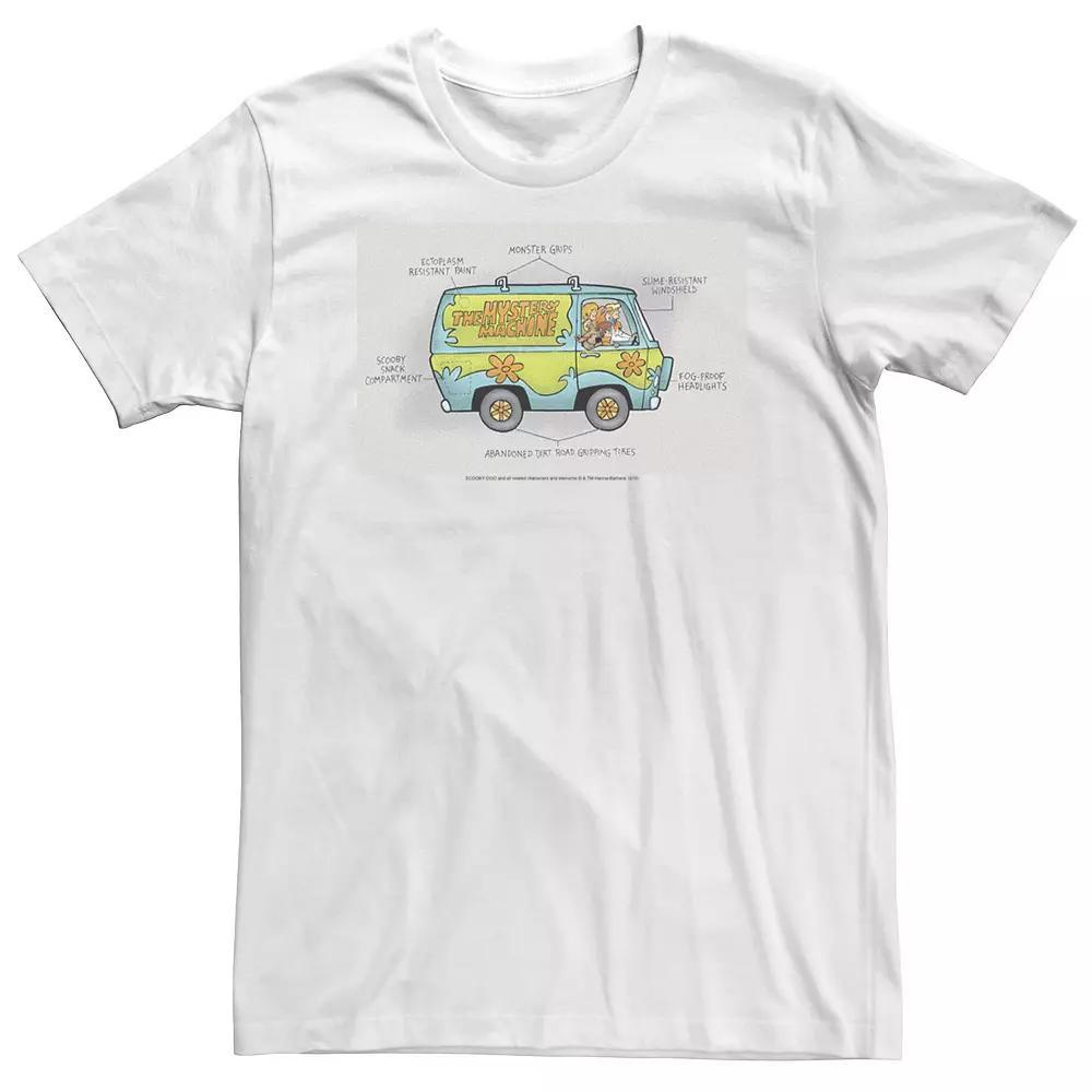 Big & Tall Scooby-Doo Mystery Machine Schematic Tee, Men's, Size: XL Tall, White Product Image