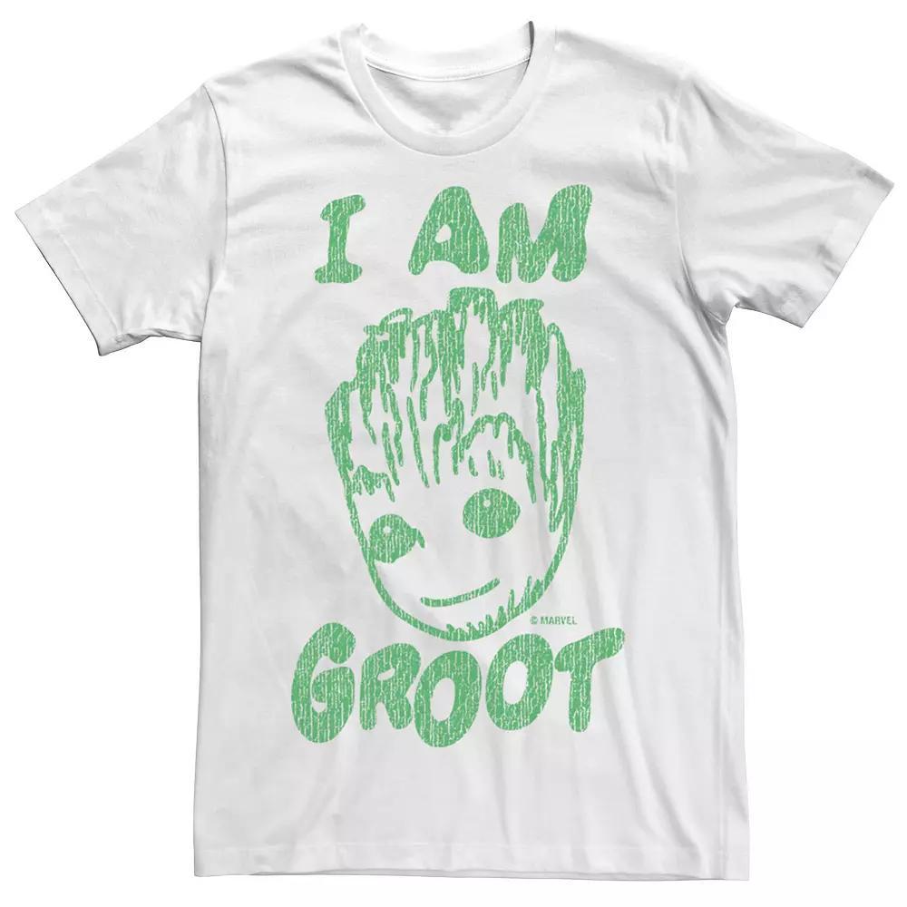 Men's Marvel Guardian Of The Galaxy Rough Groot I Am Groot Logo Tee, Size: XXL, White Product Image