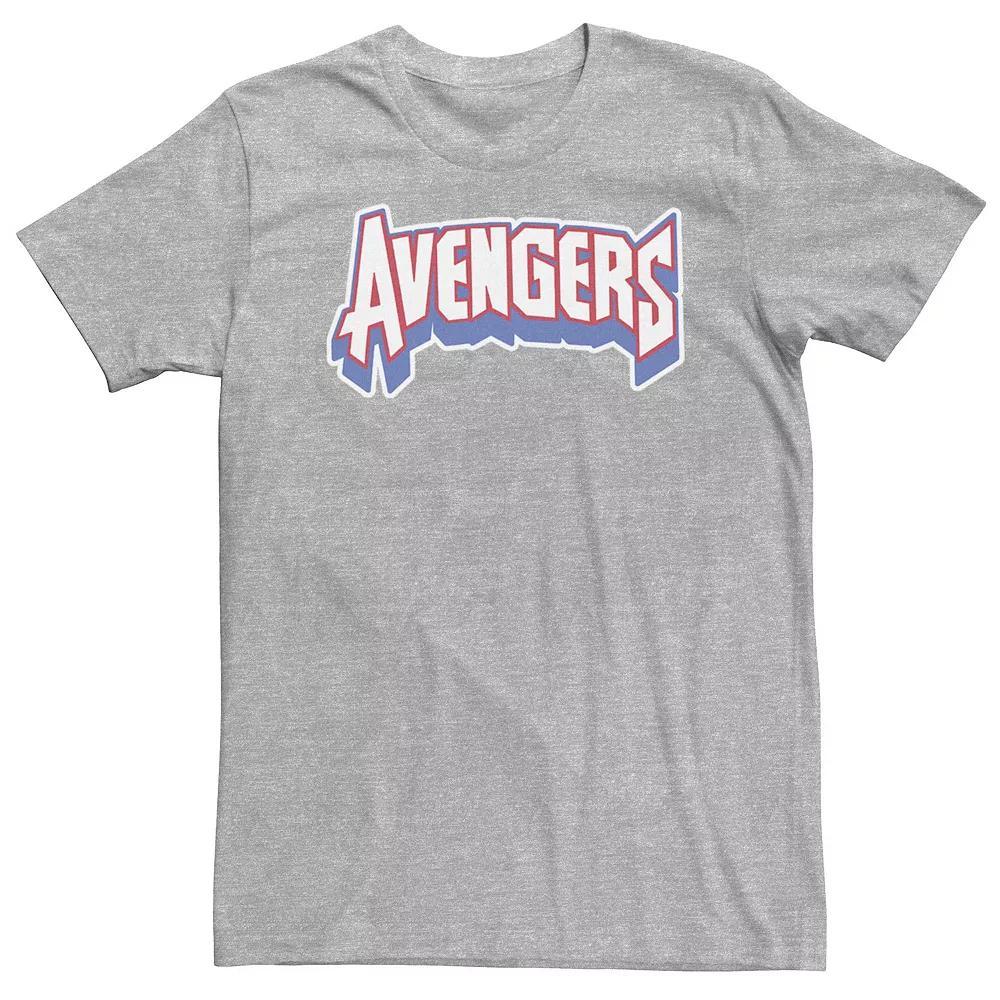 Big & Tall Marvel Avengers Retro Red, White & Blue Logo Tee, Men's, Size: 3XL, Athletic Grey Product Image
