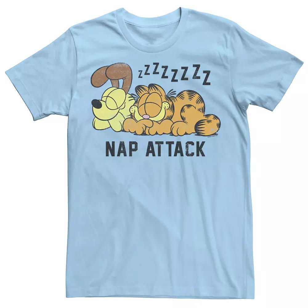 Men's Garfield Nap Attack Text Tee, Size: Large, Light Blue Product Image