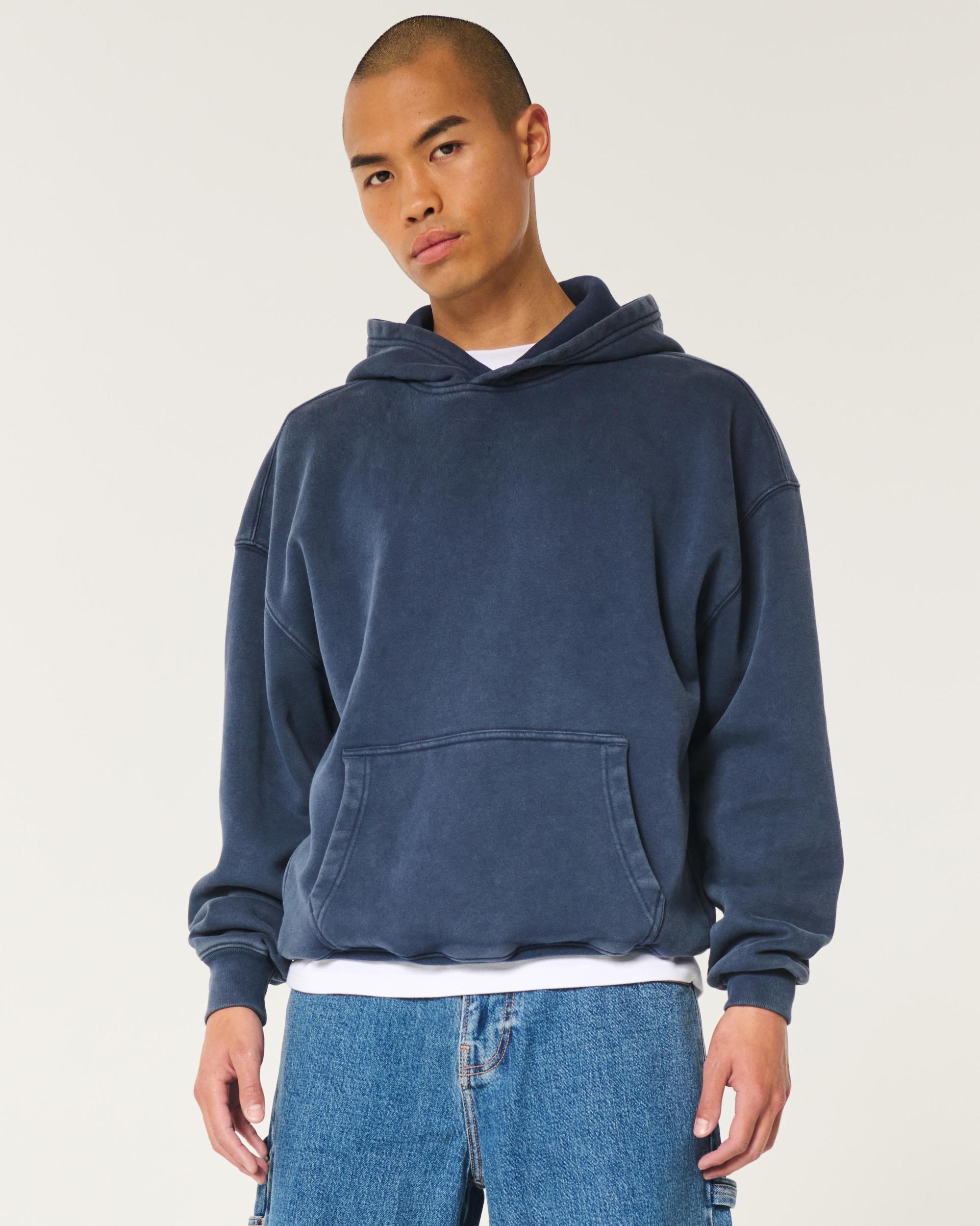 Hollister Feel Good Fleece Boxy Camo Hoodie Product Image