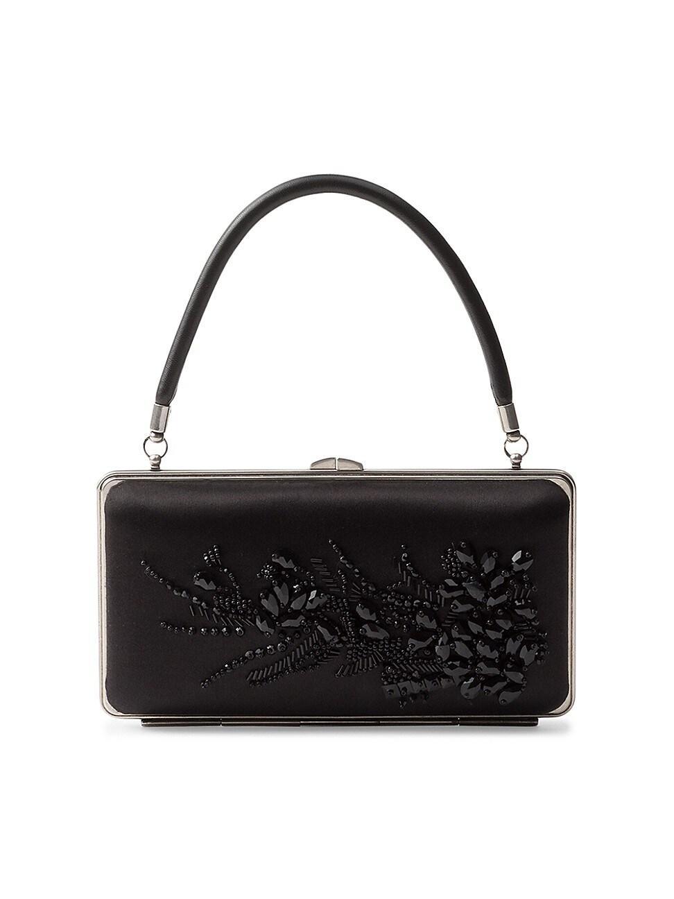Womens Embroidered Satin Clutch Product Image