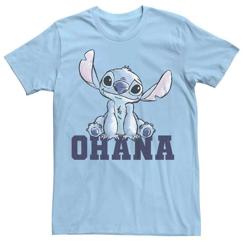 Disney's Lilo & Stitch Men's Ohana Sketch Tee, Size: Large, Light Blue Product Image
