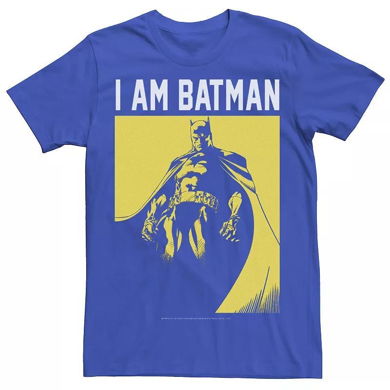 Men's I Am Batman Portrait Tee, Size: XXL, Royal Grey Product Image