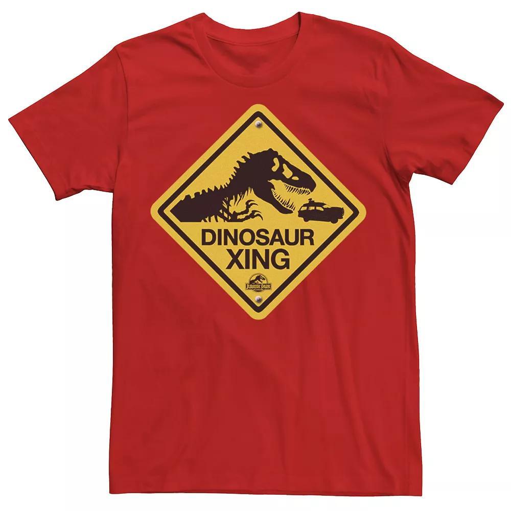 Men's Jurassic Park Dinosaur Crossing Yellow Sign Tee, Size: XXL, Kelly Product Image