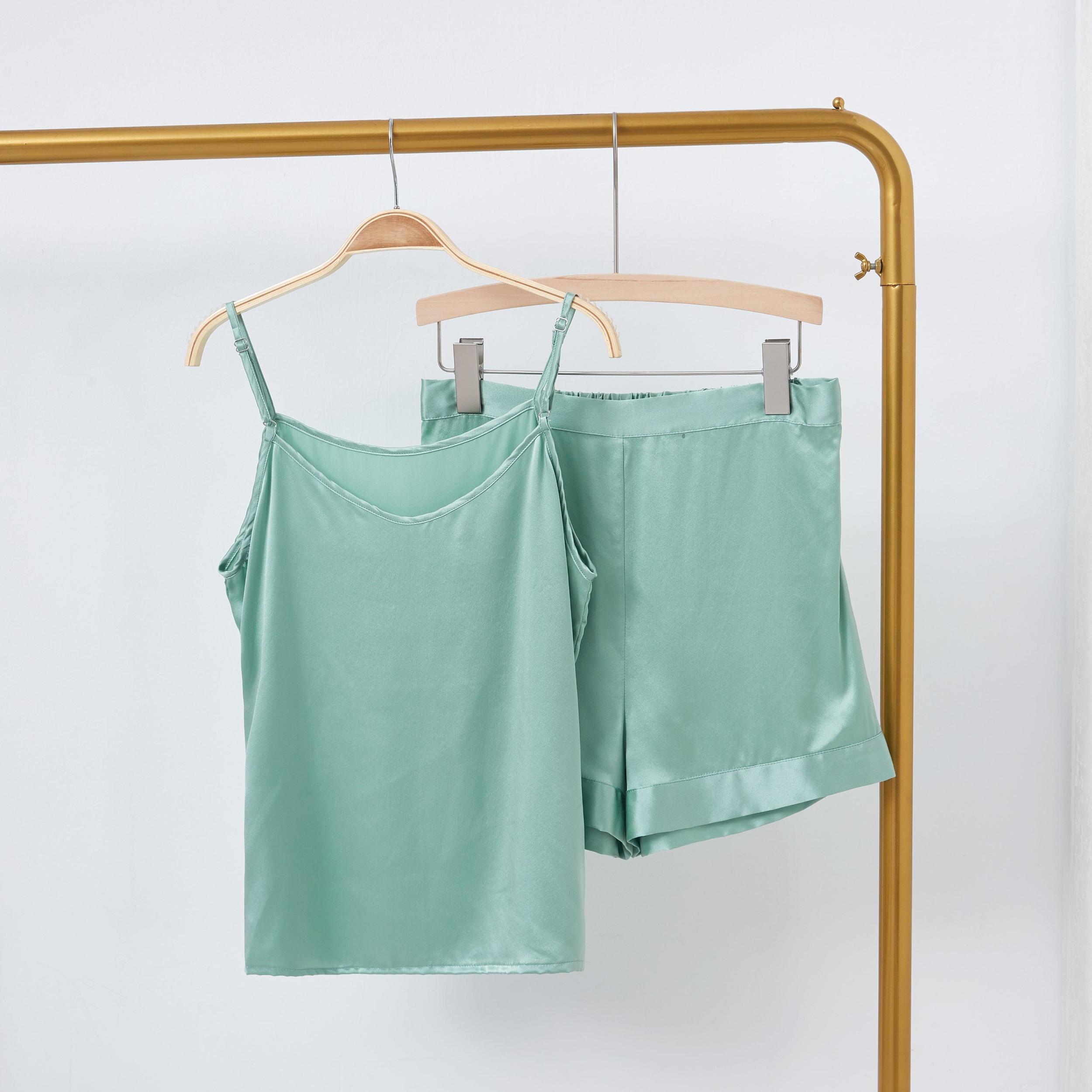 Jade Green Pure Mulberry Silk Camisole with Adjustable Straps | Relaxed Fit | 19 Momme | Soar Collection Product Image