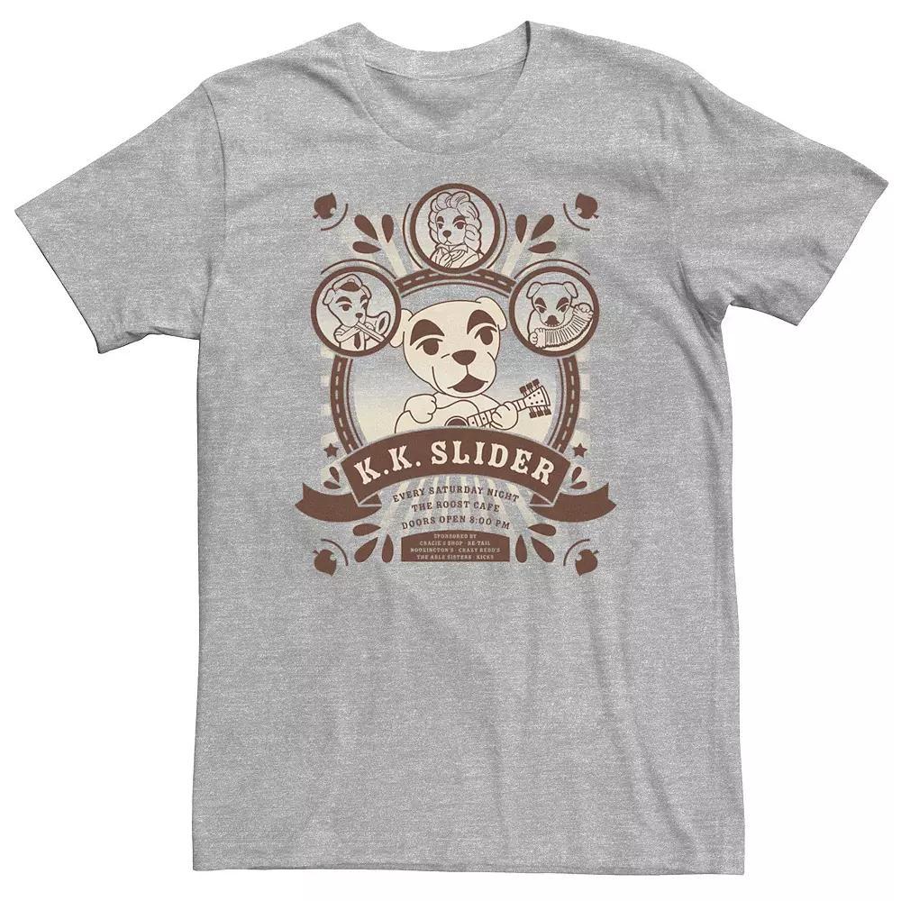 Big & Tall Animal Crossing K.K. Slider At The Roost Poster Tee, Men's, Size: XXL Tall, Athletic Grey Product Image