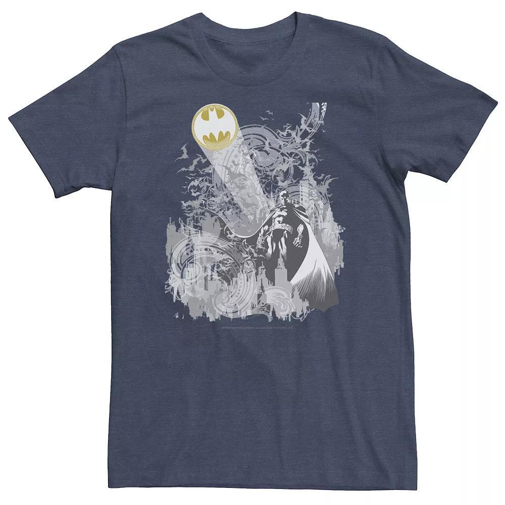 Big & Tall DC Comics Batman City Signal Tee, Men's, Size: 4XLT, Navy Grey Product Image