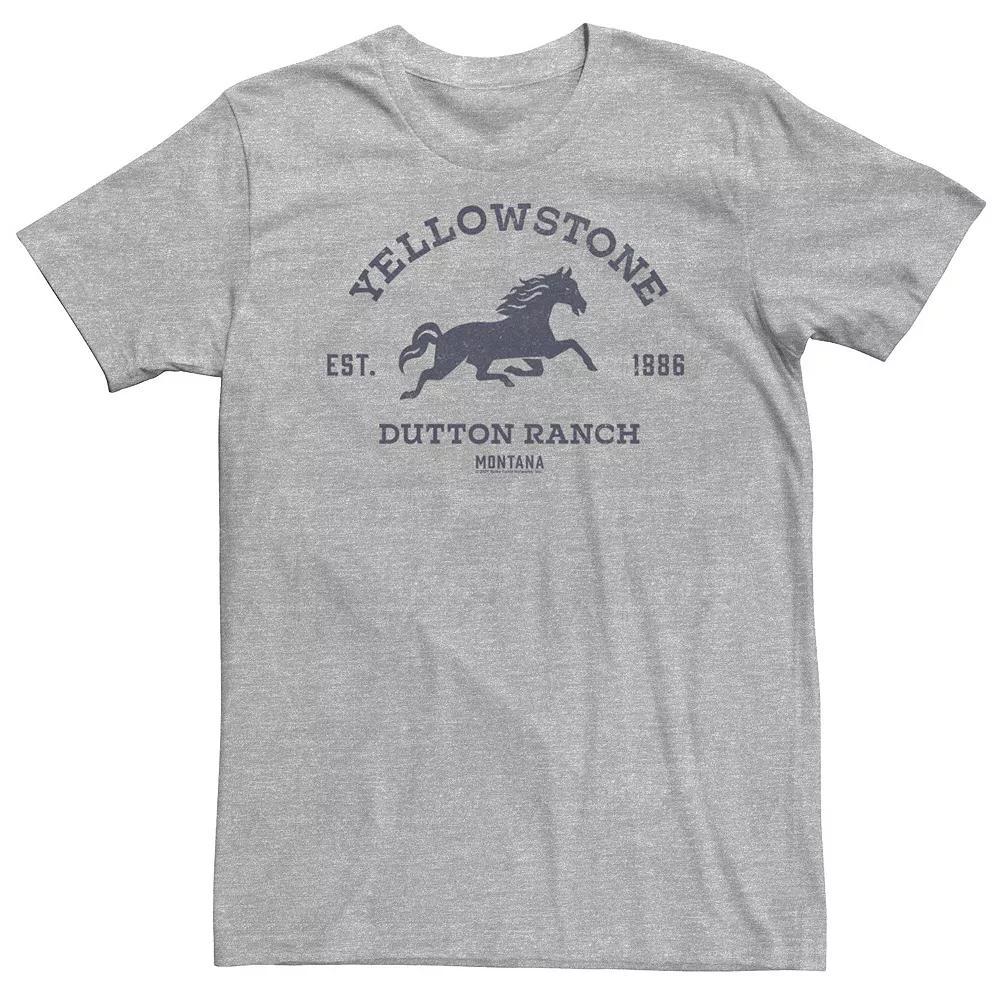 Big & Tall Yellowstone Dutton Ranch Montana Horse Logo Tee, Men's, Size: 4XLT, Athletic Grey Product Image