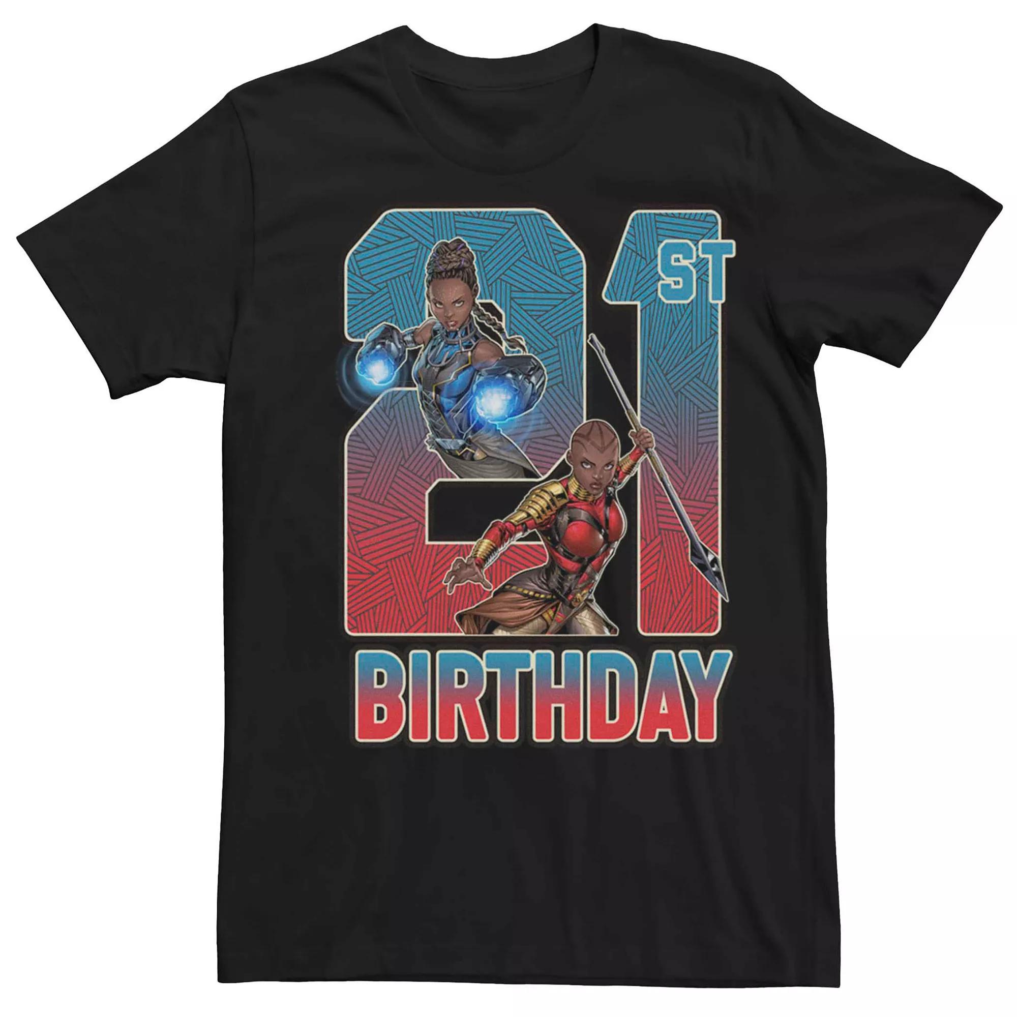 Men's Marvel Shuri Okoye 21st Birthday Tee, Size: Medium, Black Product Image