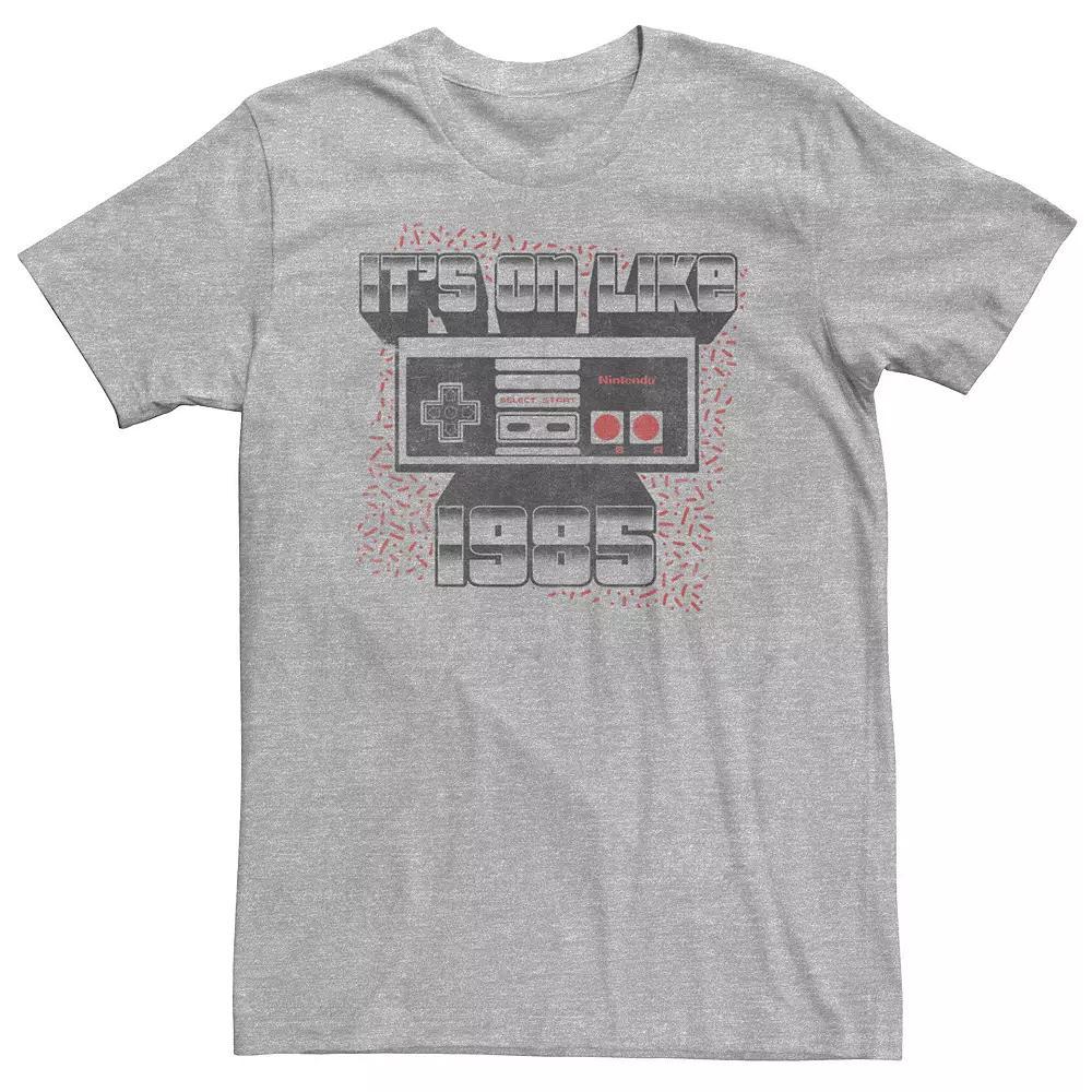 Big & Tall Nintendo NES Controller It's On Like 1985 Tee, Men's, Size: 4XLT, Athletic Grey Product Image