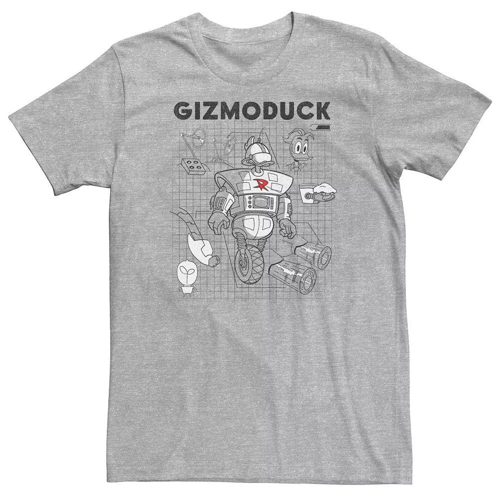 Big & Tall Disney DuckTales Gizmoduck Schematic Tee, Men's, Size: 3XL, Athletic Grey Product Image
