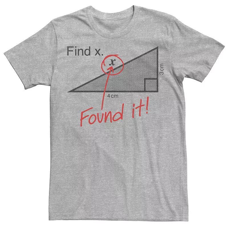 Men's Find X Math Humor Graphic Tee, Size: XL, Athletic Grey Product Image