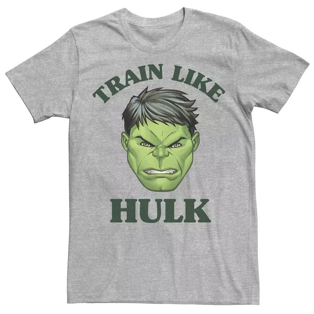 Men's Marvel Train Like Hulk Head Shot Graphic Tee, Size: Medium, Athletic Grey Product Image
