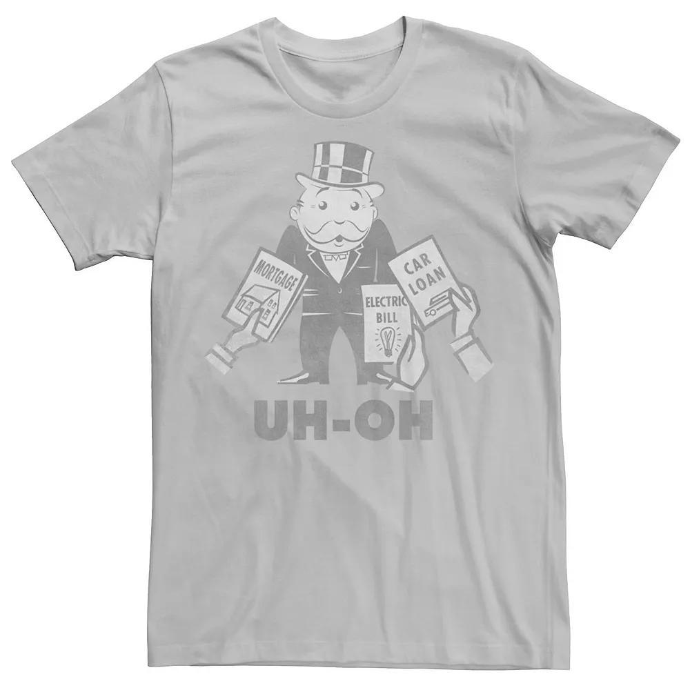 Men's Monopoly Man Pays Bills Too Graphic Tee, Size: Large, Silver Product Image
