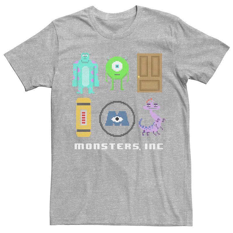 Men's Disney Pixar Monsters Inc Pixel Squad Tee, Size: Large, Athletic Grey Product Image