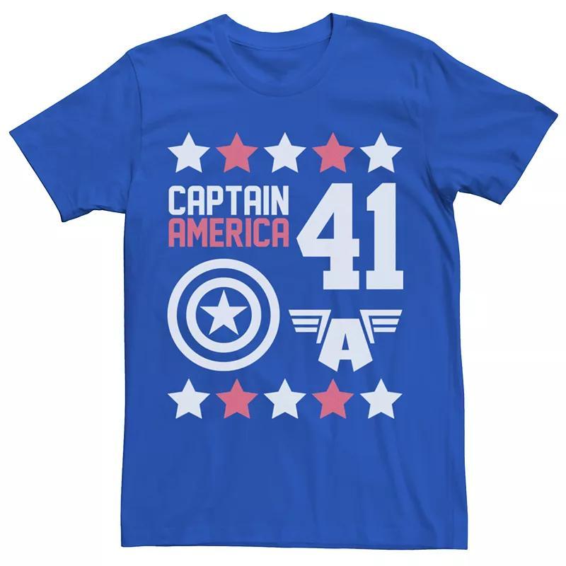 Men's Marvel Avengers Captain America Moto Graphic Tee, Size: Large, Royal Grey Product Image