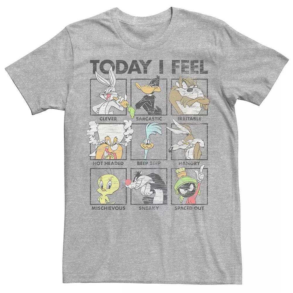 Men's Looney Tunes Today I Feel Group Box Up Tee, Size: Medium, Athletic Grey Product Image