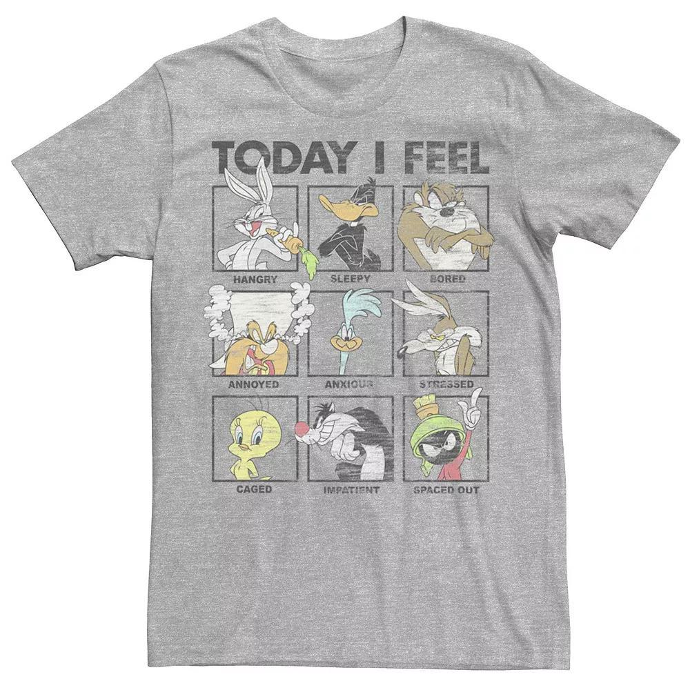 Men's Looney Tunes Today I Feel Group Box Up Tee, Size: Medium, Athletic Grey Product Image