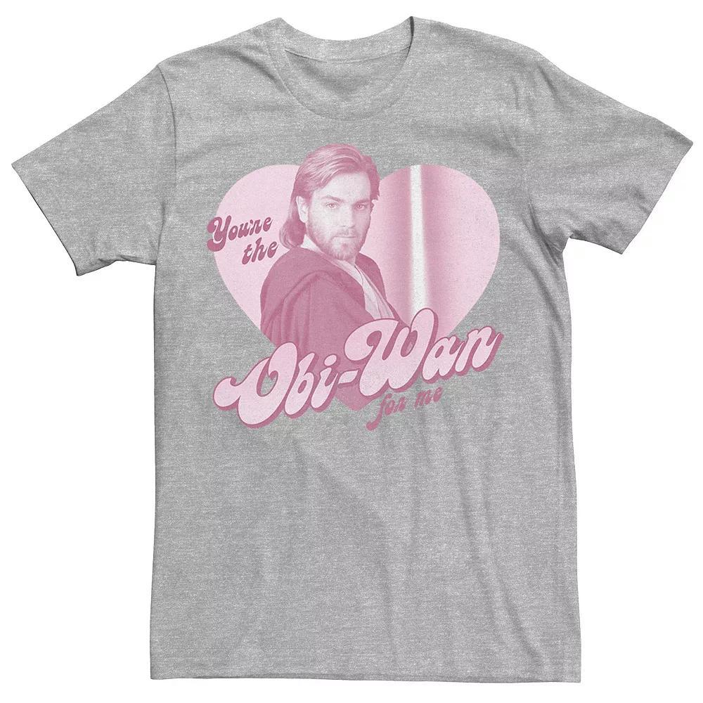 Men's Star Wars Obi-Wan For Me Heart Portrait Graphic Tee, Size: Small, Athletic Grey Product Image