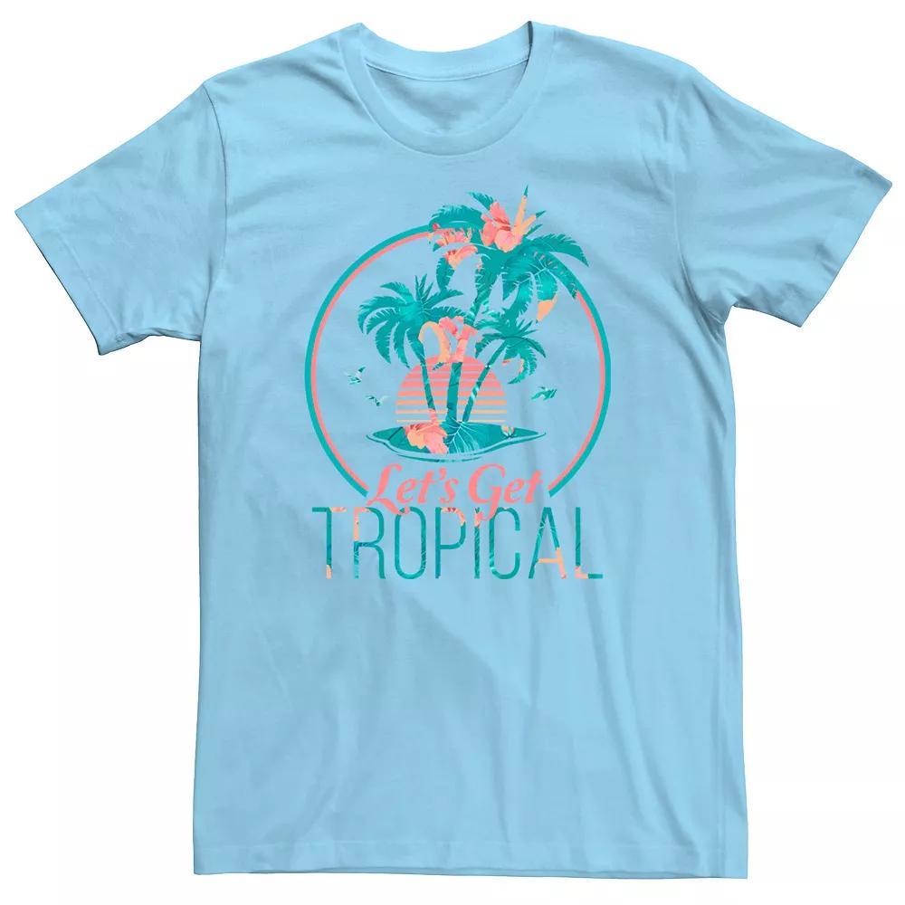Men's Let's Get Tropical Island Floral Fill Tee, Size: Small, Light Blue Product Image