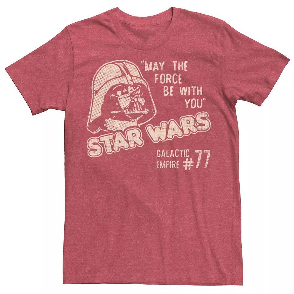 Men's Star Wars Darth Vader May The Force Be With You Stamp Tee, Size: XXL, Red Grey Product Image