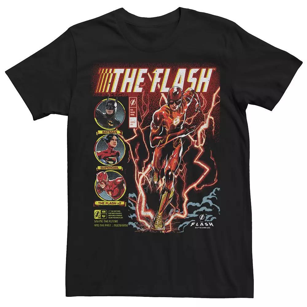 Big & Tall The Flash Running Comic Cover Graphic Tee, Men's, Size: 4XL, Black Product Image