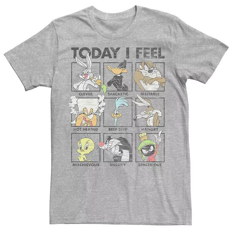 Men's Looney Tunes Today I Feel Group Box Up Tee, Size: Medium, Athletic Grey Product Image