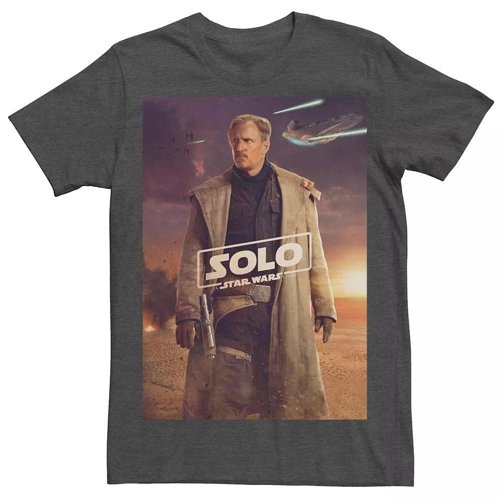 Mens Star Wars Han Solo Solemn Beckett Poster Tee Grey Heather Product Image