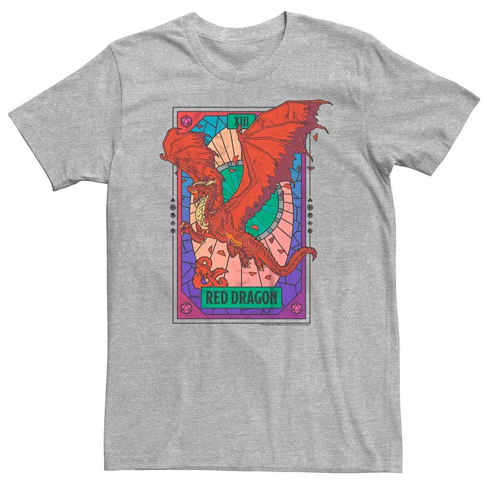 Big & Tall Dungeons & Dragons Red Dragon Tarot Tee, Men's, Size: Large Tall, Athletic Grey Product Image