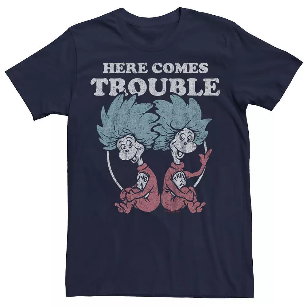 Men's Dr. Seuss Thing 1 & Thing 2 Here Comes Trouble Graphic Tee, Size: XS, Blue Product Image